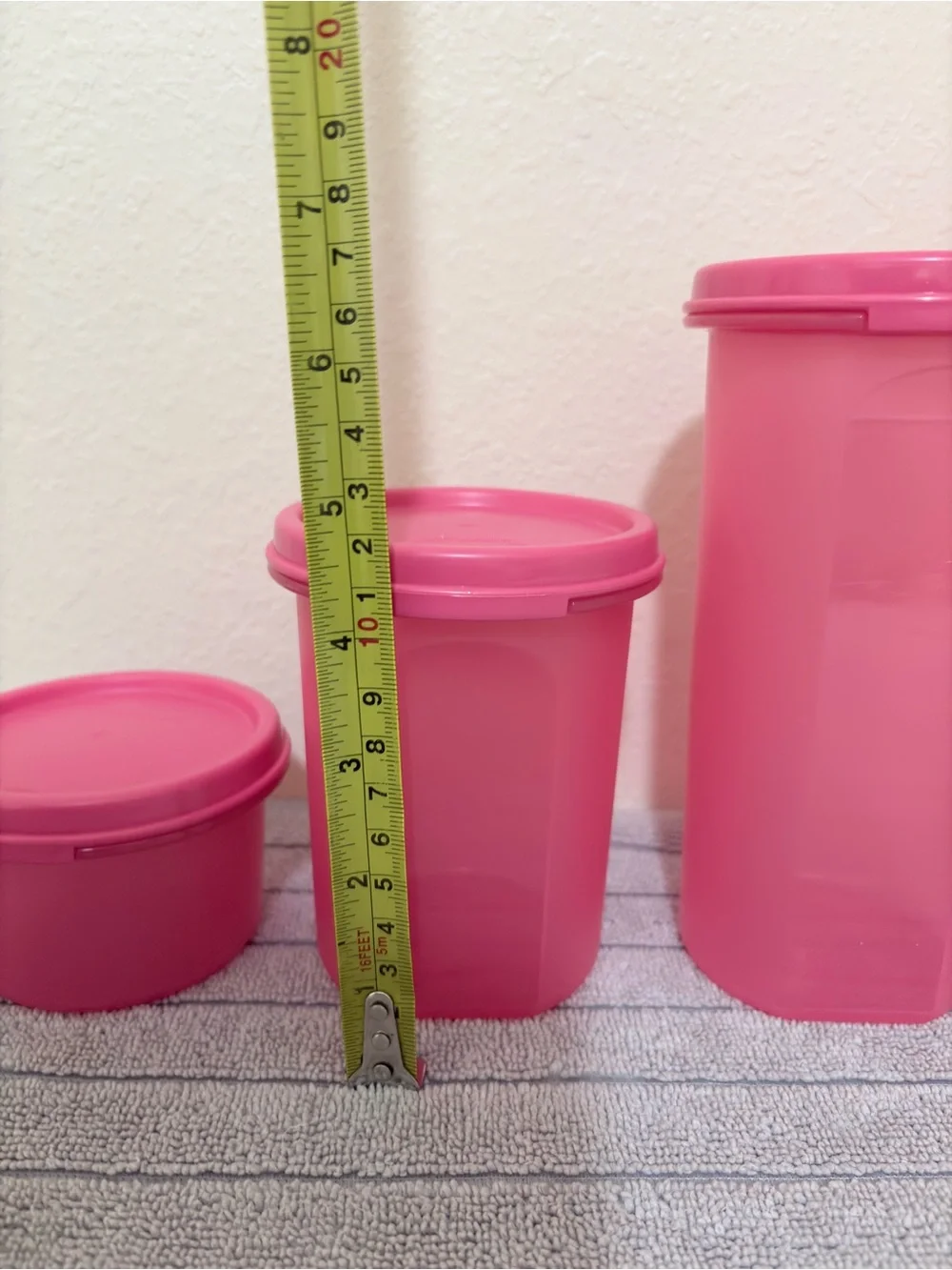 Tupperware set of 4 Pink Food Storage Container